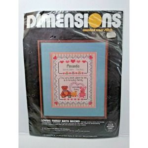 Baby Birth announcement vintage 8 X10 DIY 1983 Dimensions 3561 cross stitch NIP